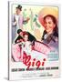 Gigi, Maurice Chevalier, Louis Jourdan, Leslie Caron on French poster art, 1958-null-Stretched Canvas