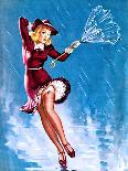 Caught in the Draft (What's Up) Pin-Up c1940s-Gil Elvgren-Art Print