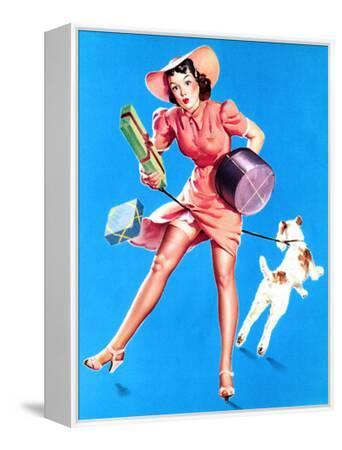【時間指定不可】 Dog with Pin-Up Wanted! Help 1939' Elvgren Gil - Posters コレクション