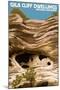 Gila Cliff Dwellings National Monument, New Mexico-Lantern Press-Mounted Art Print
