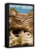 Gila Cliff Dwellings National Monument, New Mexico-Lantern Press-Framed Stretched Canvas