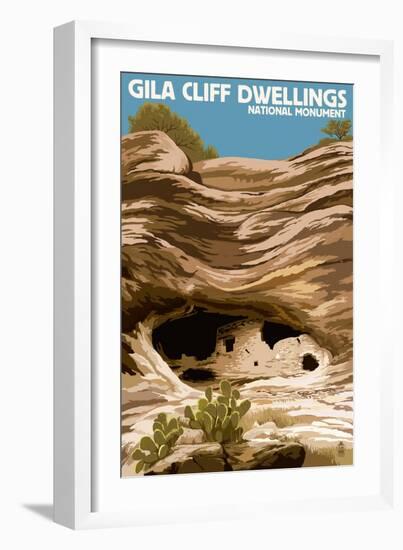 Gila Cliff Dwellings National Monument, New Mexico-Lantern Press-Framed Art Print