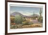 Gila Monster and Cacti-null-Framed Premium Giclee Print