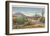 Gila Monster and Cacti-null-Framed Art Print