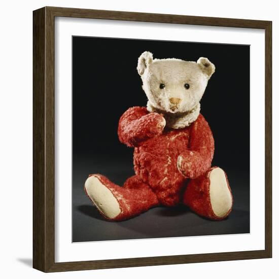 Gilbert, a Rare Steiff Dolly Bear with a Red Mohair Body and a White Face-Steiff-Framed Giclee Print