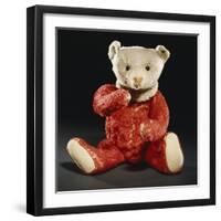 Gilbert, a Rare Steiff Dolly Bear with a Red Mohair Body and a White Face-Steiff-Framed Giclee Print