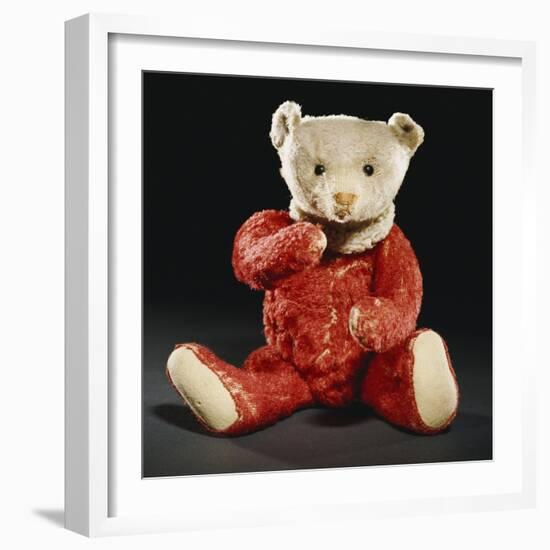 Gilbert, a Rare Steiff Dolly Bear with a Red Mohair Body and a White Face-Steiff-Framed Giclee Print