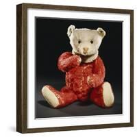 Gilbert, a Rare Steiff Dolly Bear with a Red Mohair Body and a White Face-Steiff-Framed Giclee Print