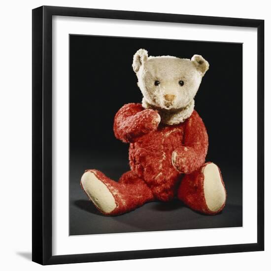 Gilbert, a Rare Steiff Dolly Bear with a Red Mohair Body and a White Face-Steiff-Framed Giclee Print