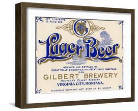 Gilbert Brewery Lager Beer-null-Framed Art Print