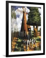 Gilbert Cannan and His Mill, 1916 (Oil on Canvas)-Mark Gertler-Framed Premium Giclee Print