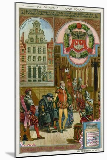 Gilbert Van Schoonbeke and Pensionary Jacob Maes Take Refuge from the Populace in the City Hall-null-Mounted Giclee Print