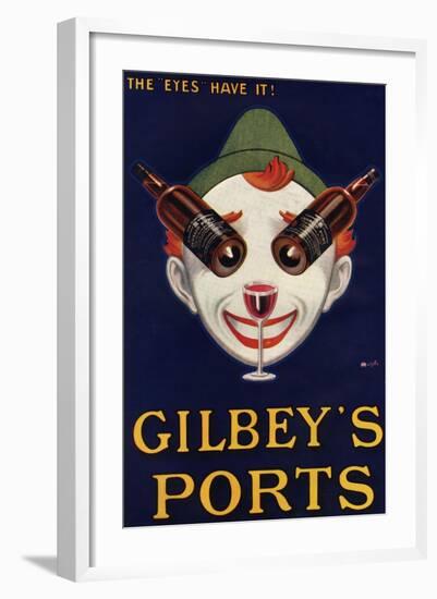 Gilbeys Ports Advertisement-null-Framed Art Print