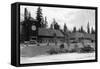 Gilchrist, Oregon Commercial Center View Photograph - Gilchrist, OR-Lantern Press-Framed Stretched Canvas