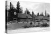 Gilchrist, Oregon Commercial Center View Photograph - Gilchrist, OR-Lantern Press-Stretched Canvas