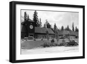 Gilchrist, Oregon Commercial Center View Photograph - Gilchrist, OR-Lantern Press-Framed Art Print