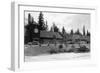 Gilchrist, Oregon Commercial Center View Photograph - Gilchrist, OR-Lantern Press-Framed Art Print