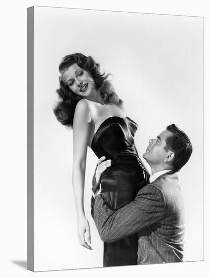 GILDA, 1946 directed by CHARLES VIDOR Rita Hayworth and Glenn Ford (b/w photo)-null-Stretched Canvas