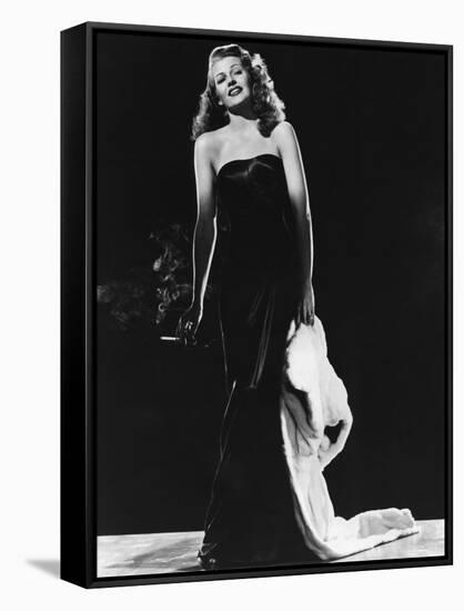 GILDA, 1946 directed by CHARLES VIDOR Rita Hayworth (b/w photo)-null-Framed Stretched Canvas