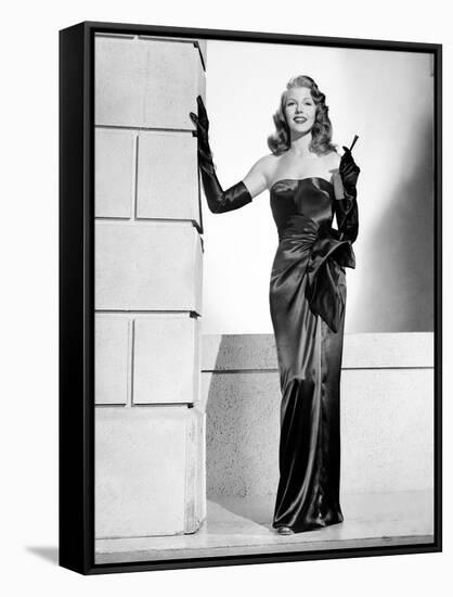 GILDA, 1946 directed by CHARLES VIDOR Rita Hayworth (b/w photo)-null-Framed Stretched Canvas