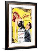 Gilda, Argentine Poster Art, Rita Hayworth, Glenn Ford, 1946-null-Framed Art Print