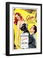 Gilda, Argentine Poster Art, Rita Hayworth, Glenn Ford, 1946-null-Framed Art Print