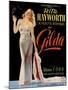 Gilda, Belgian Poster, Rita Hayworth, 1946-null-Mounted Art Print