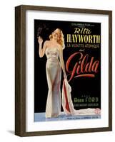 Gilda, Belgian Poster, Rita Hayworth, 1946-null-Framed Art Print