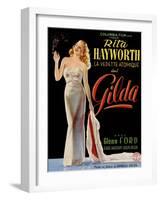 Gilda, Belgian Poster, Rita Hayworth, 1946-null-Framed Art Print