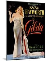 Gilda, Belgian Poster, Rita Hayworth, 1946-null-Mounted Art Print