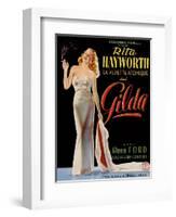 Gilda, Belgian Poster, Rita Hayworth, 1946-null-Framed Art Print