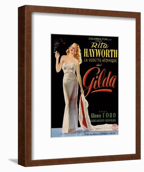 Gilda, Belgian Poster, Rita Hayworth, 1946-null-Framed Art Print