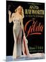 Gilda, Belgian Poster, Rita Hayworth, 1946-null-Mounted Art Print