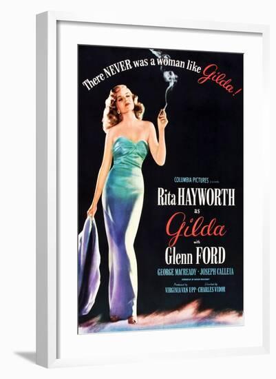 Gilda, Rita Hayworth, 1946-null-Framed Art Print