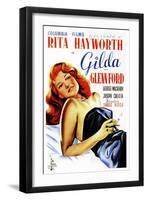 Gilda, Rita Hayworth, Spanish Poster Art, 1946-null-Framed Art Print