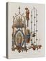 Gilded and Painted Copper Chandelier and Candle Holder-null-Stretched Canvas