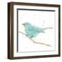 Gilded Bird I Teal-Shirley Novak-Framed Art Print