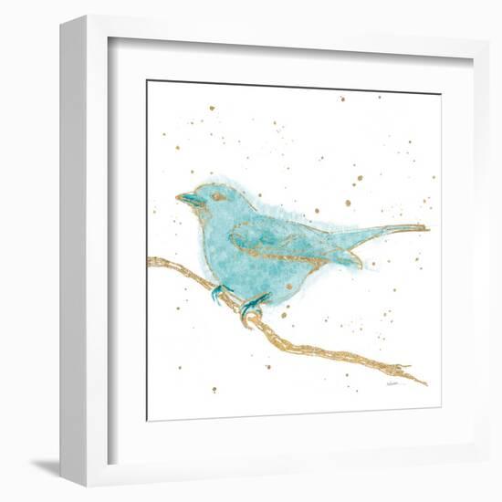 Gilded Bird I Teal-Shirley Novak-Framed Art Print