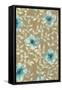 Gilded Blue Flowers I-Grace Popp-Framed Stretched Canvas