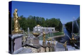 Gilded Bronze Statues, Grand Cascade-null-Stretched Canvas