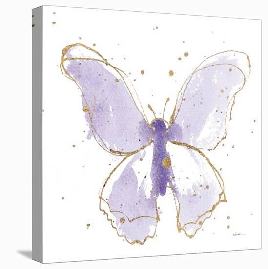 Gilded Butterflies II Lavender-Shirley Novak-Stretched Canvas