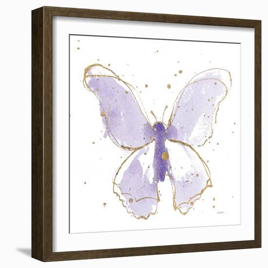 Gilded Butterflies II Lavender-Shirley Novak-Framed Art Print