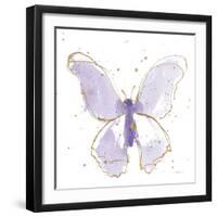 Gilded Butterflies II Lavender-Shirley Novak-Framed Art Print