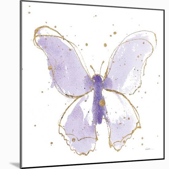 Gilded Butterflies II Lavender-Shirley Novak-Mounted Art Print