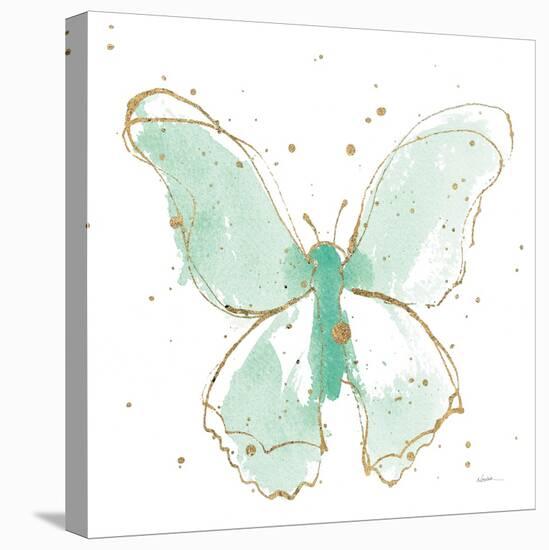 Gilded Butterflies II Mint-Shirley Novak-Stretched Canvas