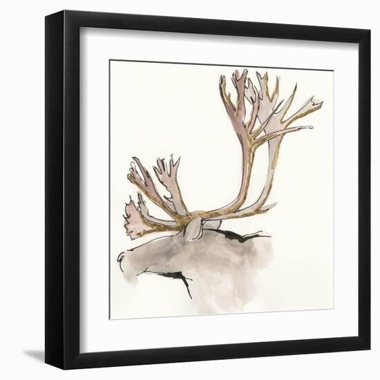 Gilded Caribou-Chris Paschke-Framed Art Print