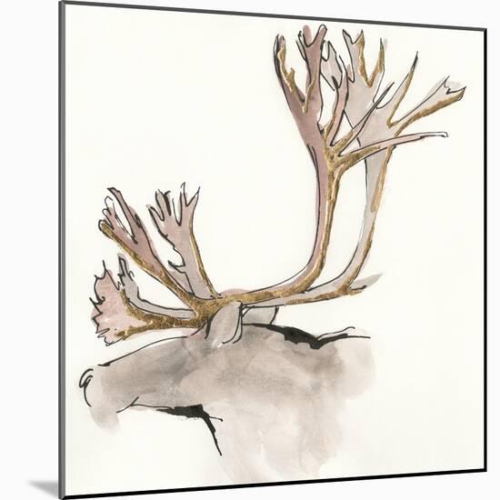 Gilded Caribou-Chris Paschke-Mounted Art Print