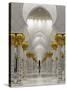 Gilded Columns Lead to the Main Prayer Hall of Sheikh Zayed Bin Sultan Al Nahyan Mosque, Abu Dhabi-null-Stretched Canvas