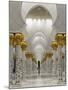 Gilded Columns Lead to the Main Prayer Hall of Sheikh Zayed Bin Sultan Al Nahyan Mosque, Abu Dhabi-null-Mounted Photographic Print