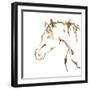 Gilded Cowpony On White-Chris Paschke-Framed Art Print